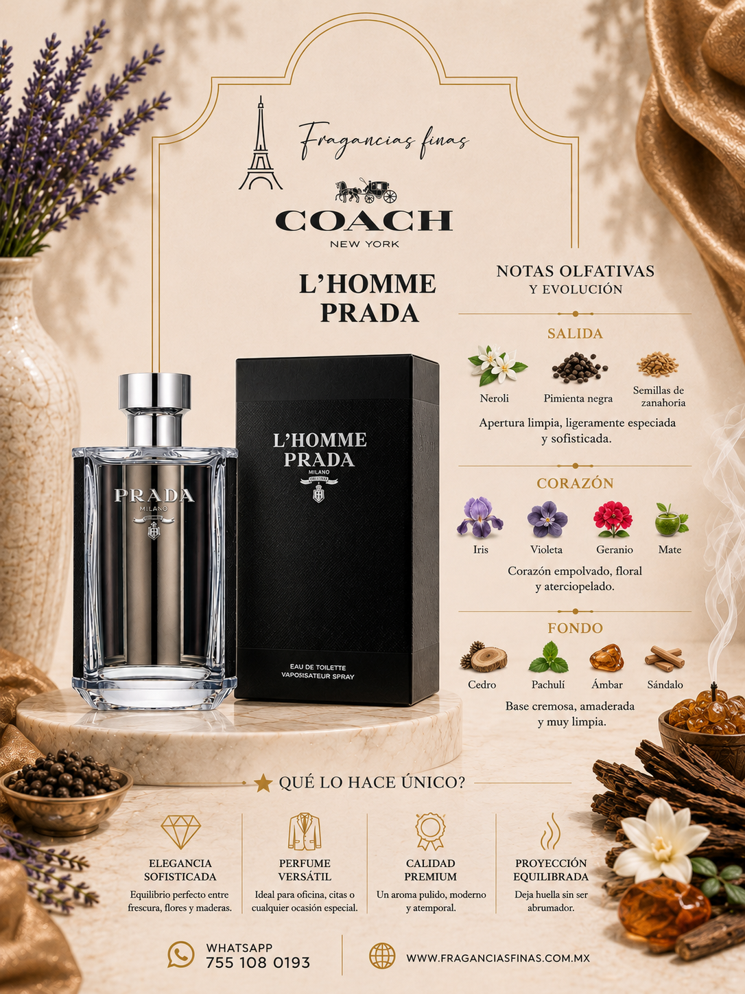 Prada L’Homme 100 ML EDT - Imagen 2